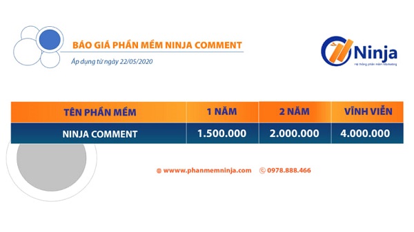 Bảng giá phần mềm Ninja Comment - Vì sao bạn nên sử dụng phần mềm quét comment facebook Ninja Comment?