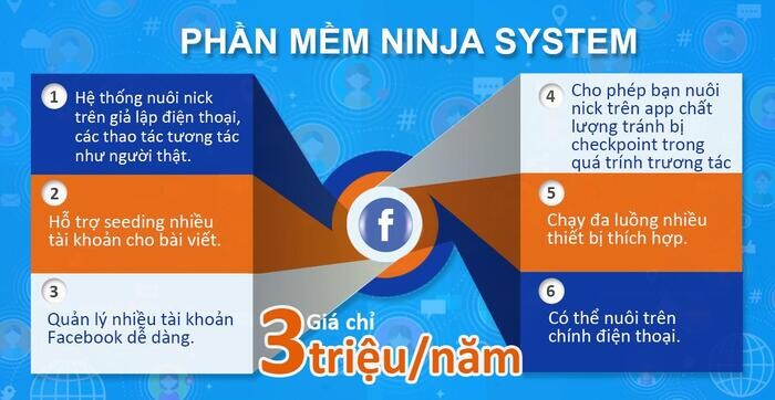 Ưu điểm của phần mềm nuôi nick Facebook chuyên nghiệp Ninja System