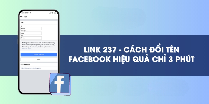 khắc phục lỗi đổi tên tài khoản Facebook